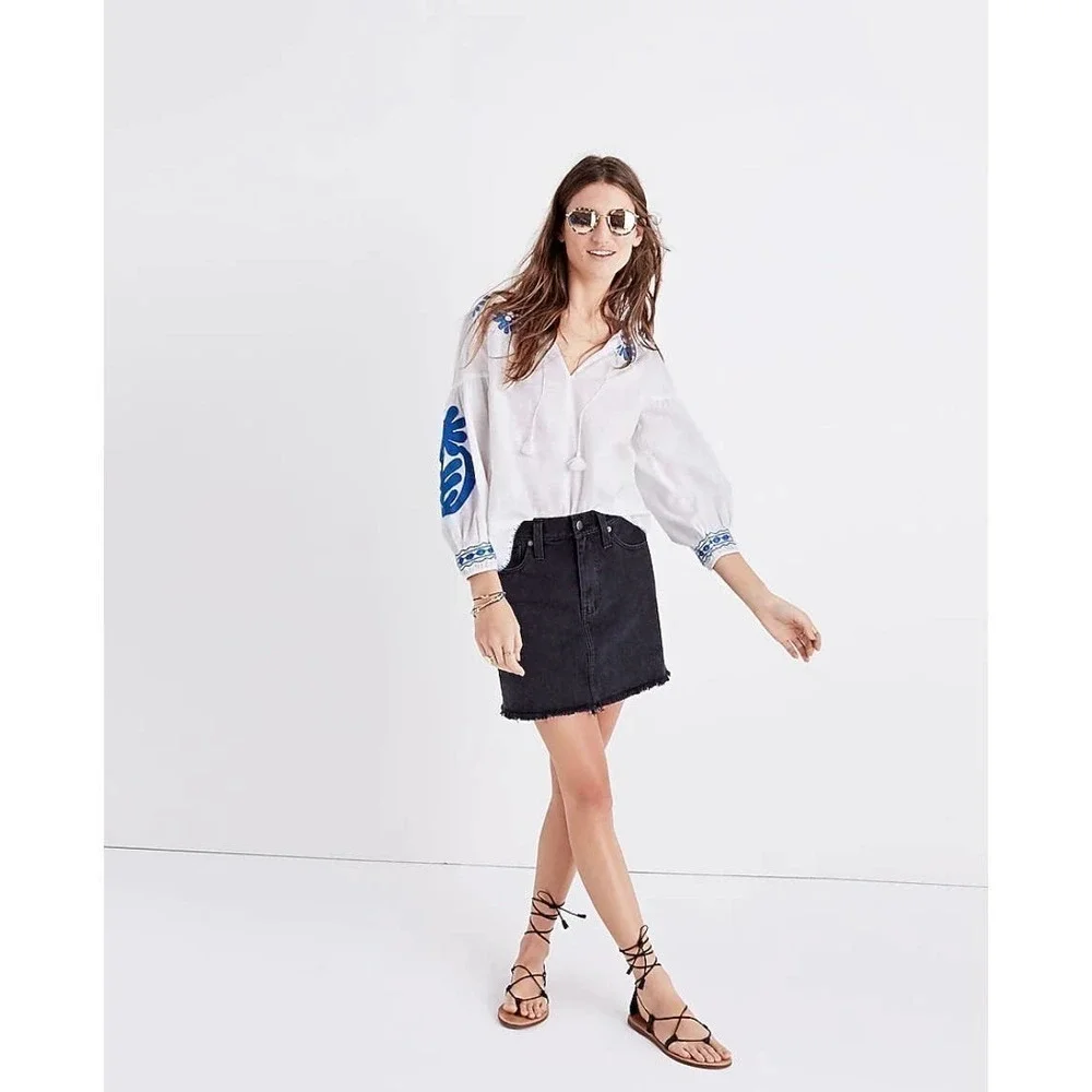 Madewell McCarren Raw-Hem Jean Skirt women’s size 32